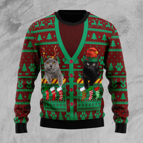 Cute Cats Funny Ugly Christmas Sweater | Adult | US2609