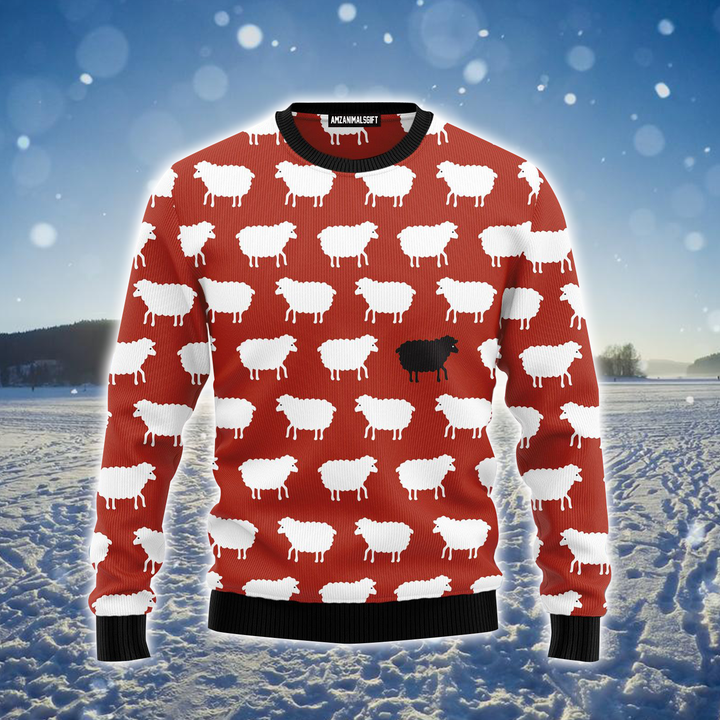 Sheep Ugly Sweater, Sheep Black And White Funny Ugly Sweater For Men & Women, Perfect Gift For Friends, Family