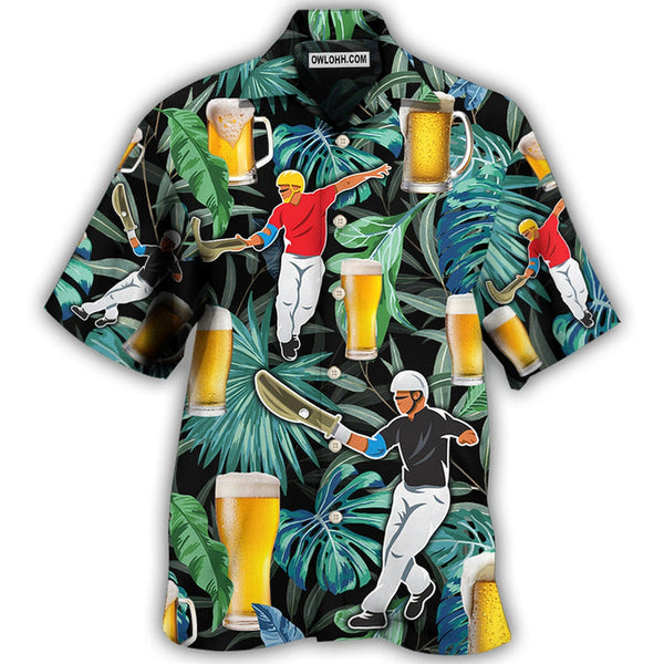 Beer And Jai Alai Tropical Pattern Hawaiian Shirt | HW3428