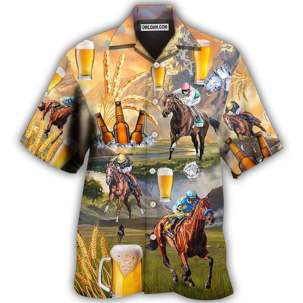 Beer And Horse Racing On The Steppe Hawaiian Shirt | HW3438