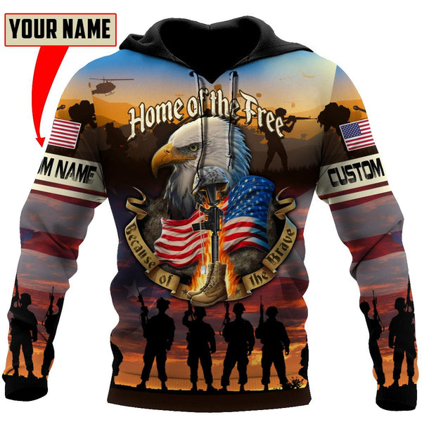 US Veteran Home Of The Free 3D All Over Printed Shirts | Adult | CN406