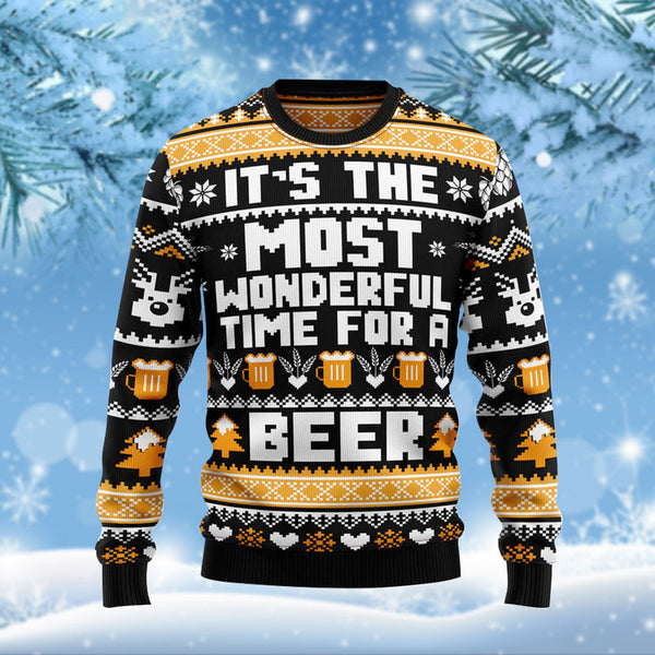 It's The Most Wonderful Time For Beer Funny Ugly Christmas Sweater | Adult | US2597