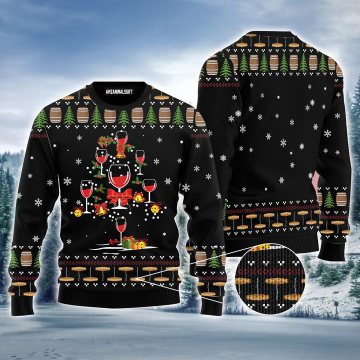 Red Wine Ugly Sweater For Men & Women, Perfect Outfit For Christmas New Year Autumn Winter