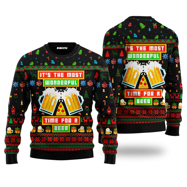 Time For A Beer Funny Ugly Christmas Sweater | Adult | US2737