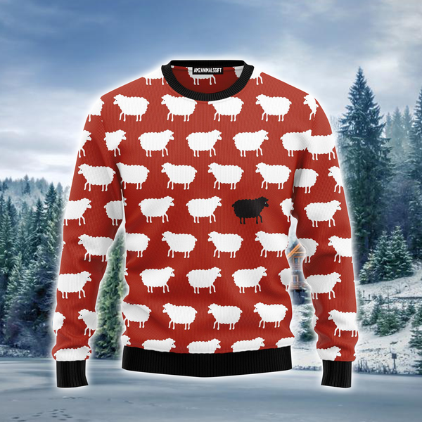 Sheep Ugly Sweater, Sheep Black And White Funny Ugly Sweater For Men & Women, Perfect Gift For Friends, Family