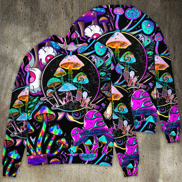 Hippie Mushroom Colorful Neon Light Cool Style 3D All Over Print | Adult | HP3167