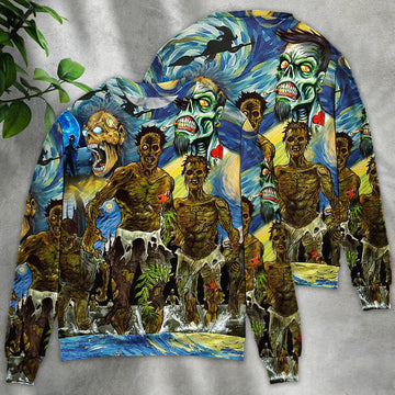 Halloween Zombie Crazy Starry Night Funny Boo Art Style 3D All Over Print | Adult | HP3164