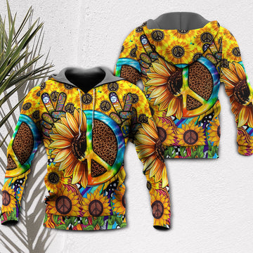 Hippie Sunflowers Peace Sign Style 3D All Over Print | Adult | HP3144