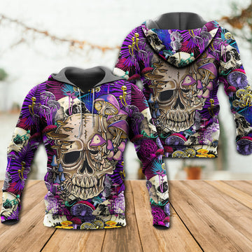 Mushroom Crazy Bright Magic Psychedelic Skull 3D All Over Print | Adult | HP3160