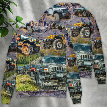 Jeep In The Mountain Sunset Vintage Art Style 3D All Over Print | Adult | HP3166