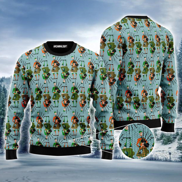 Scottish Bagpipes Ugly Sweater For Men & Women, Perfect Outfit For Christmas New Year Autumn Winter