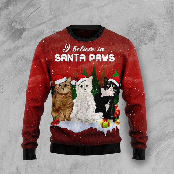 Cat Santa Paws Ugly Christmas Sweater | Adult | US2454