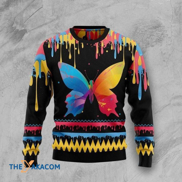 Xmas Colorful Butterfly Sweater | Adult | US2452