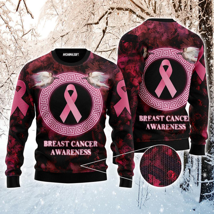 Breast Cancer Awareness Ugly Sweater, Funny Christmas Ugly Sweater, Angel Ugly Sweater For Men & Women - Perfect Gift For Christmas, Family, Friends