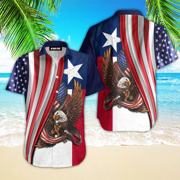 Texas Bald Eagle American Hawaiian Shirt | HW3459