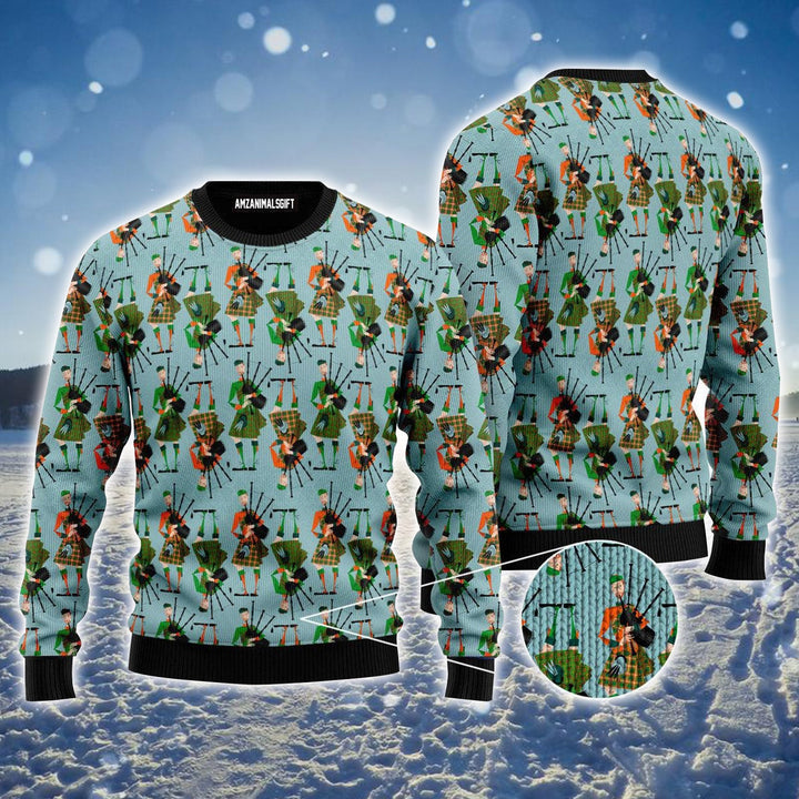 Scottish Bagpipes Ugly Sweater For Men & Women, Perfect Outfit For Christmas New Year Autumn Winter