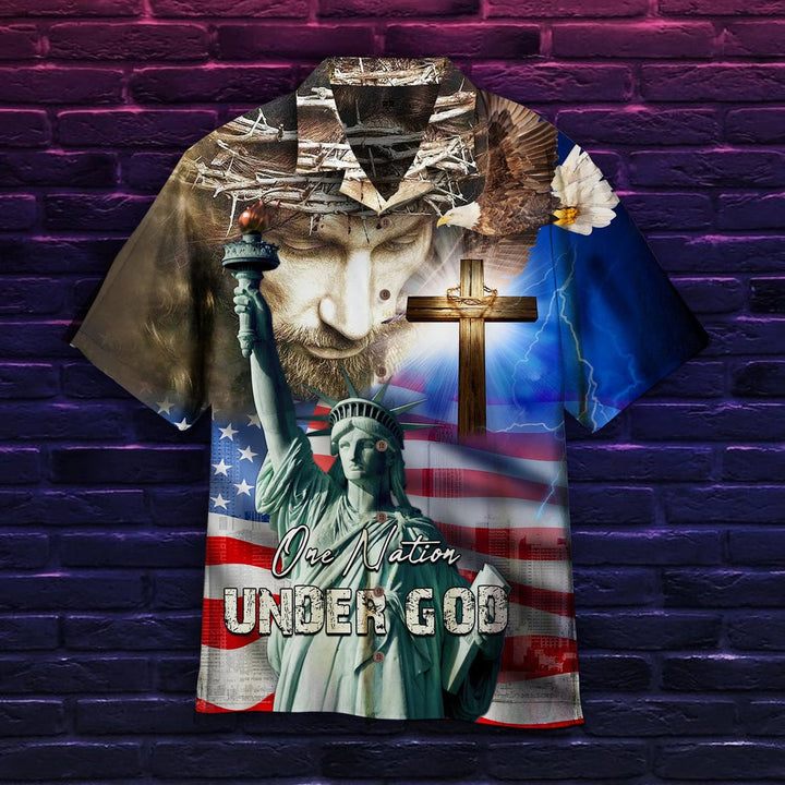 4th July One Nation Under God Independence Day Aloha Hawaiian Shirt | For Men & Women | HW1086-BehighStyle