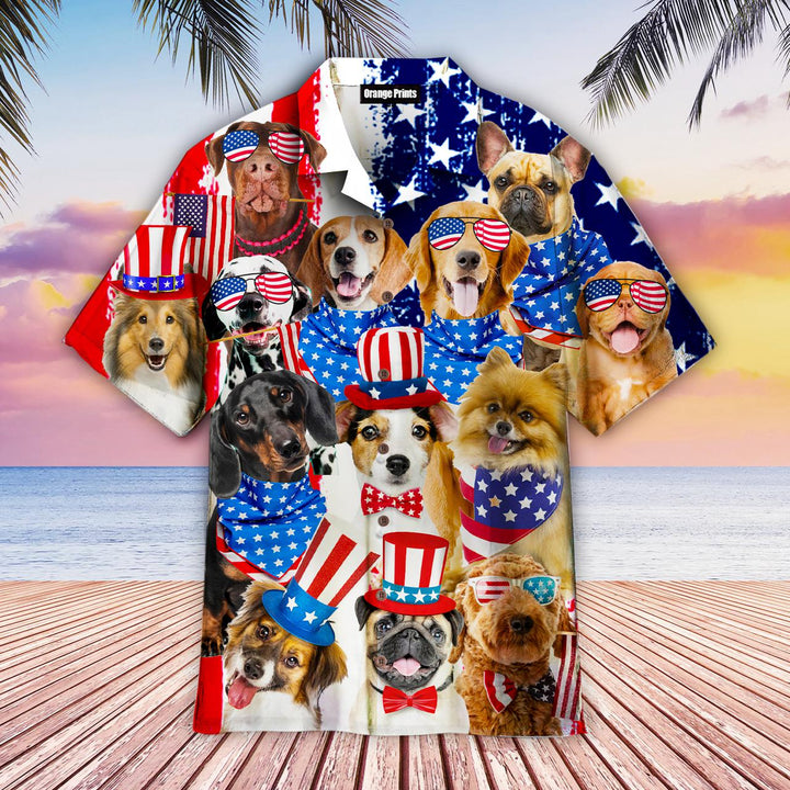 4th Of July Dogs Love Independence Day Style Hawaiian Shirt | For Men & Women | HW2168-BehighStyle