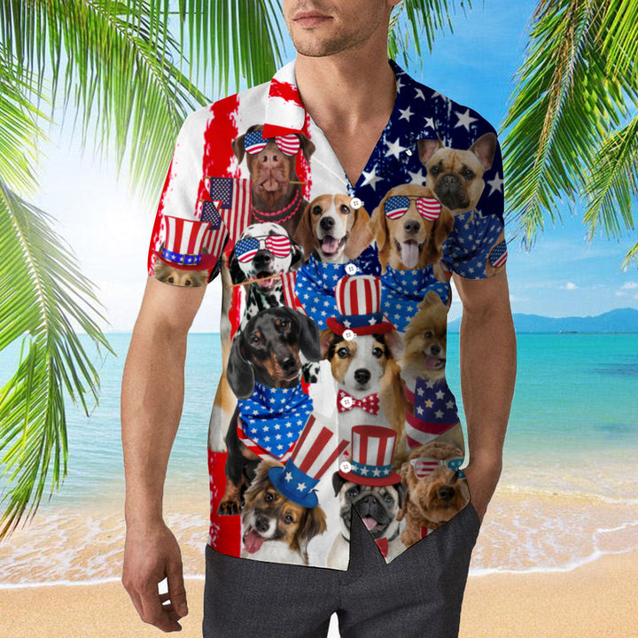 4th Of July Dogs Love Independence Day Style Hawaiian Shirt | For Men & Women | HW2168-BehighStyle