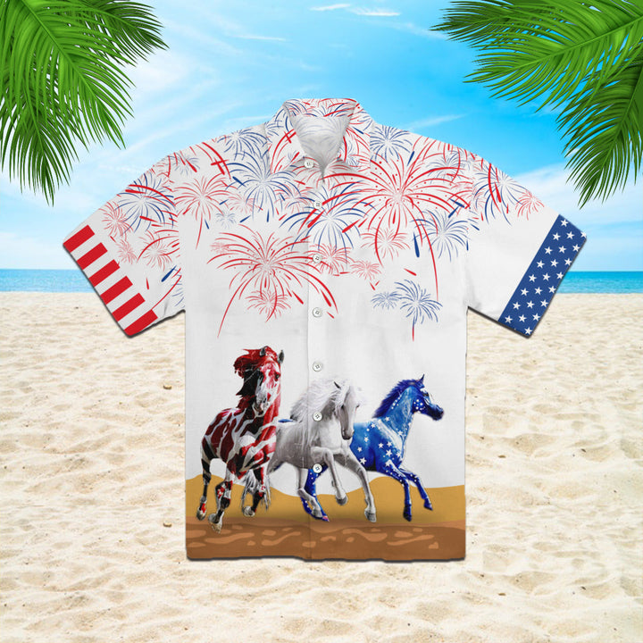 4th Of July Horses Independence Day Hawaiian Shirt | For Men & Women | HW811-BehighStyle