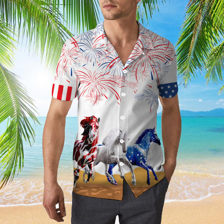 4th Of July Horses Independence Day Hawaiian Shirt | For Men & Women | HW811-BehighStyle