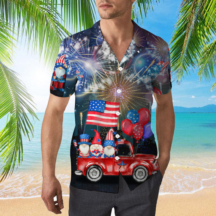 4th Of July Independence Day Cheerful Gnomes Hawaiian Shirt | For Men & Women | HW1896-BehighStyle