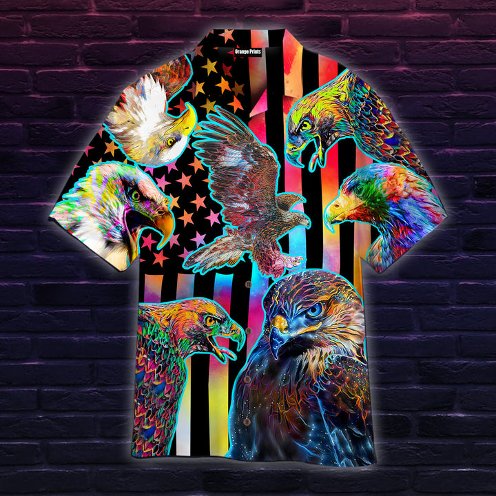 4th Of July Independence Day Colorful Eagles Hawaiian Shirt | For Men & Women | HW2173-BehighStyle