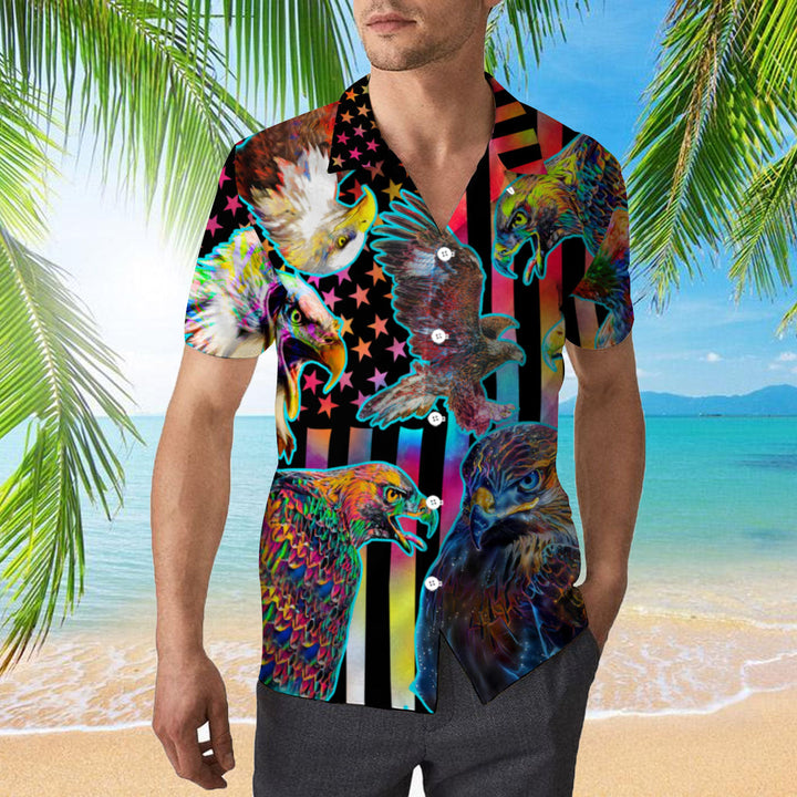 4th Of July Independence Day Colorful Eagles Hawaiian Shirt | For Men & Women | HW2173-BehighStyle