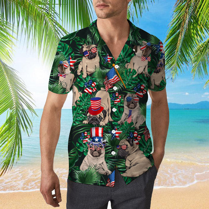 4th Of July Independence Day Happy Pug Hawaiian Shirt | For Men & Women | HW1897-BehighStyle