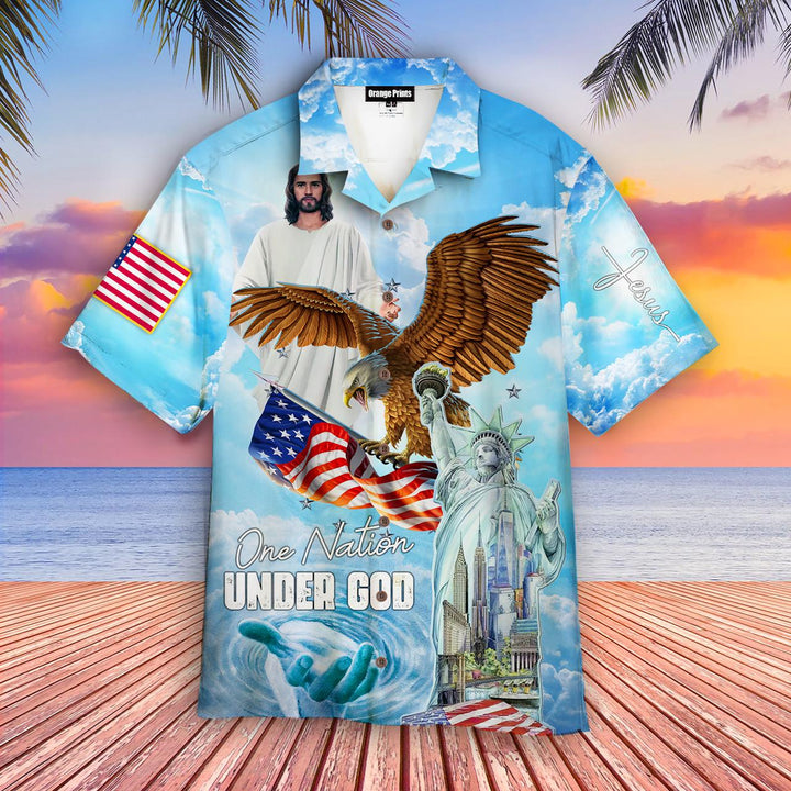 4th Of July Independence Day One Nation Under God Hawaiian Shirt | For Men & Women | HW2167-BehighStyle