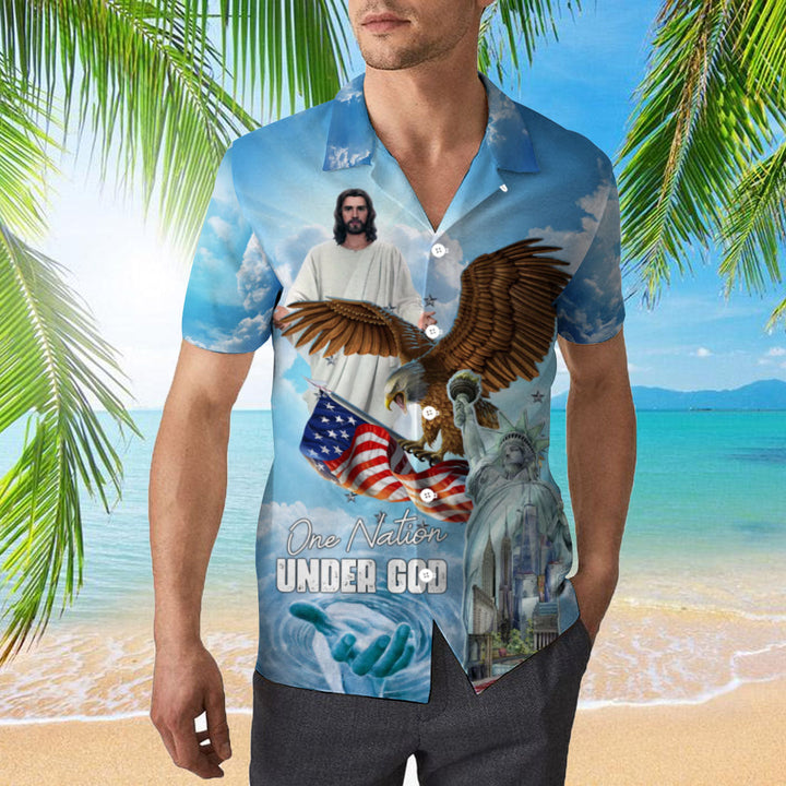 4th Of July Independence Day One Nation Under God Hawaiian Shirt | For Men & Women | HW2167-BehighStyle