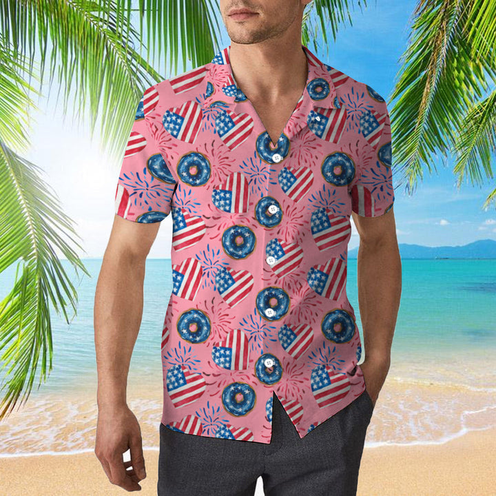 4th Of July Love American Donuts Hawaiian Shirt | For Men & Women | HW2009-BehighStyle