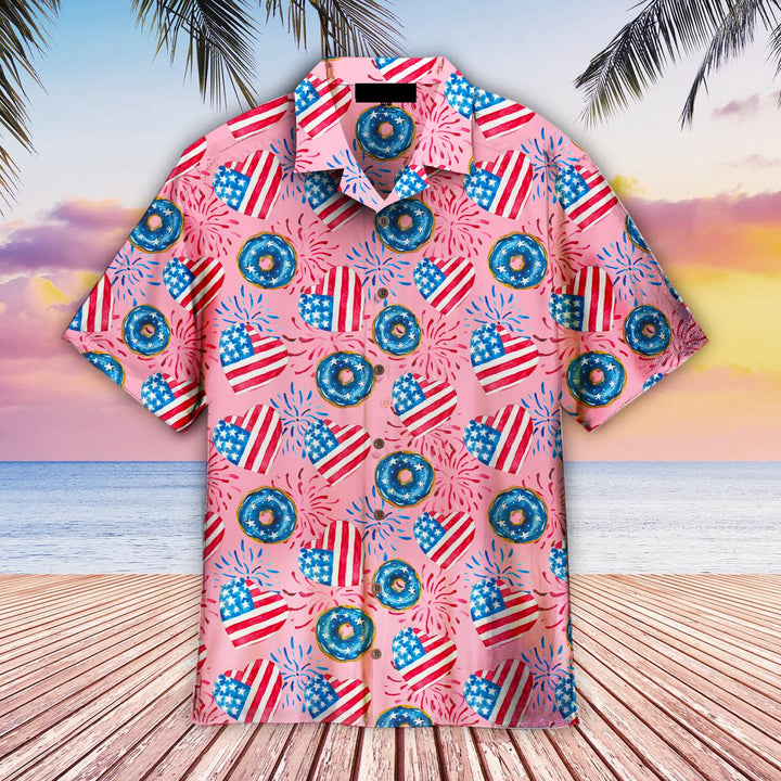 4th Of July Love American Donuts Hawaiian Shirt | For Men & Women | HW2009-BehighStyle