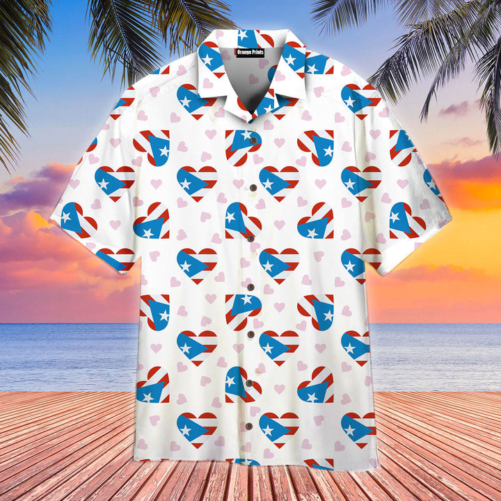 4th Of July Puerto Rico Heart Flag Independence Day Hawaiian Shirt | For Men & Women | HW2390-BehighStyle