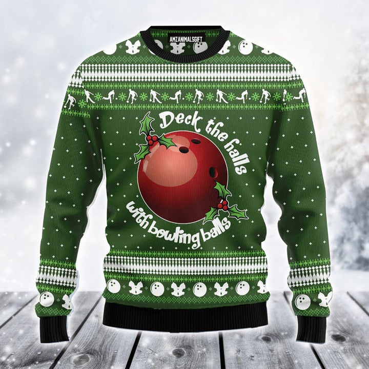 Bowling Ball Christmas Ugly Christmas Sweater, Christmas Pattern Ugly Sweater For Men & Women - Gift For Christmas, Bowling Lovers, Bowling Players