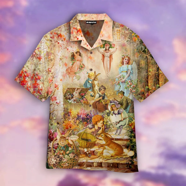 Jesus He Is Risen Happy Easter Day Hawaiian Shirt | HW3541