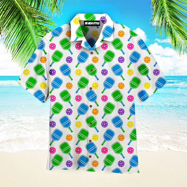 Pickleball Green And Blue Pattern Aloha Hawaiian Shirt | HW3515
