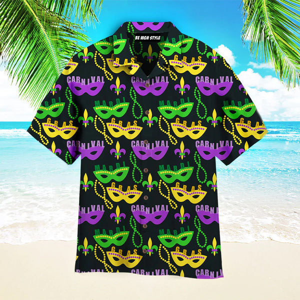 Colorful Mardi Gras Masks Aloha Hawaiian Shirt | HW3556