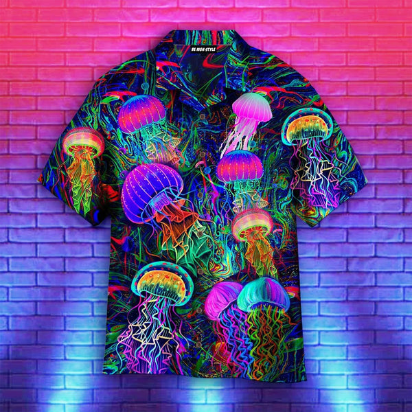 Neon Jellyfish Under The Sea Hawaiian Shirt | HW3555