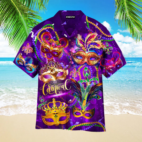 Mardi Gras Mask Aloha Hawaiian Shirt | HW3570