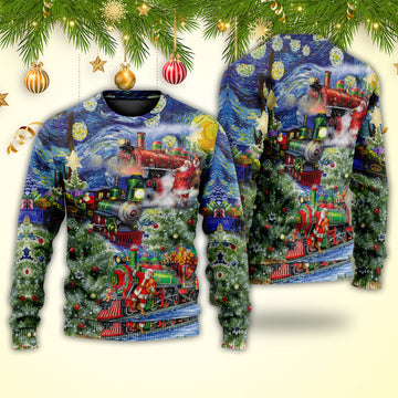 Christmas The Gift Train Arrives At The Wharf Ugly Christmas Sweater | Adult | US2569