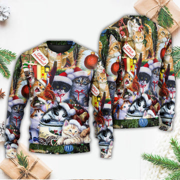 Christmas Cat Love Xmas Ugly Christmas Sweater | Adult | US2578