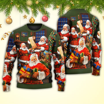 Christmas Santa Claus Gift For Xmas Art Style Ugly Christmas Sweater | Adult | US2563