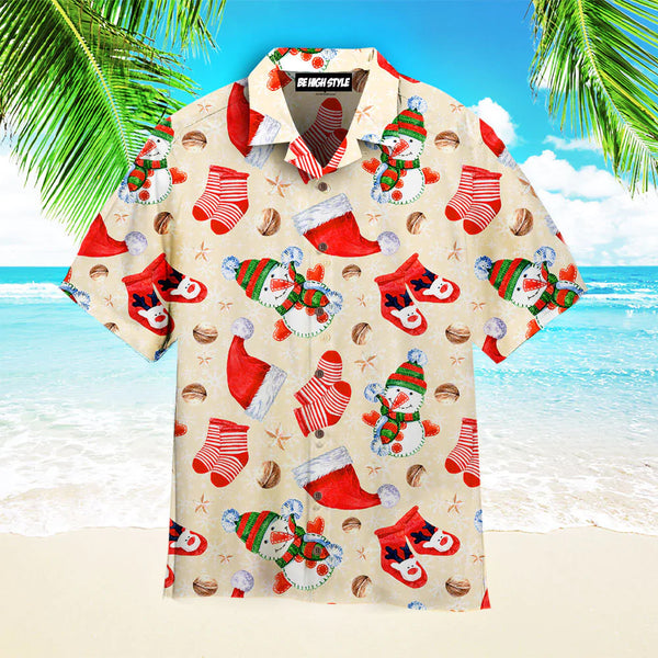 Snowman Christmas Is Coming Pattern Aloha Hawaiian Shirt | HW3530