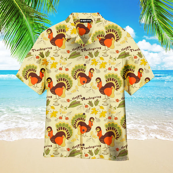 Turkey For Thanksgiving Pattern Aloha Hawaiian Shirt | HW3563