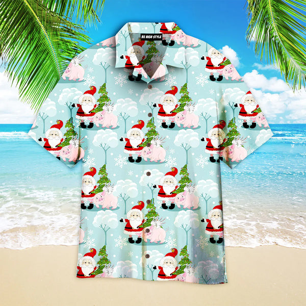 Christmas Pigmas And Little Santa Pattern Aloha Hawaiian Shirt | HW3562