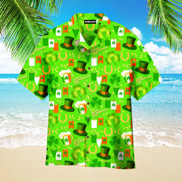 Happy St Patricks Day Pattern Aloha Hawaiian Shirt | HW3577