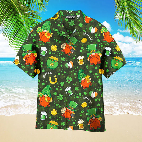 Gnome Leprechaun St Patricks Day Pattern Aloha Hawaiian Shirt | HW3576