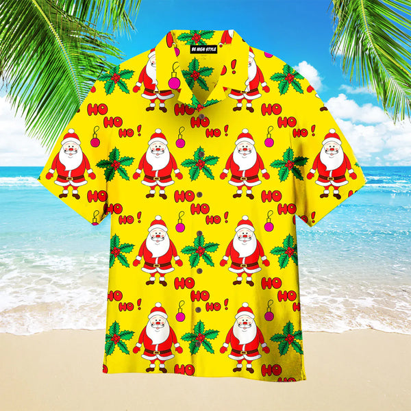 Yellow Christmas Let It Snow Pattern Aloha Hawaiian Shirt | HW3575