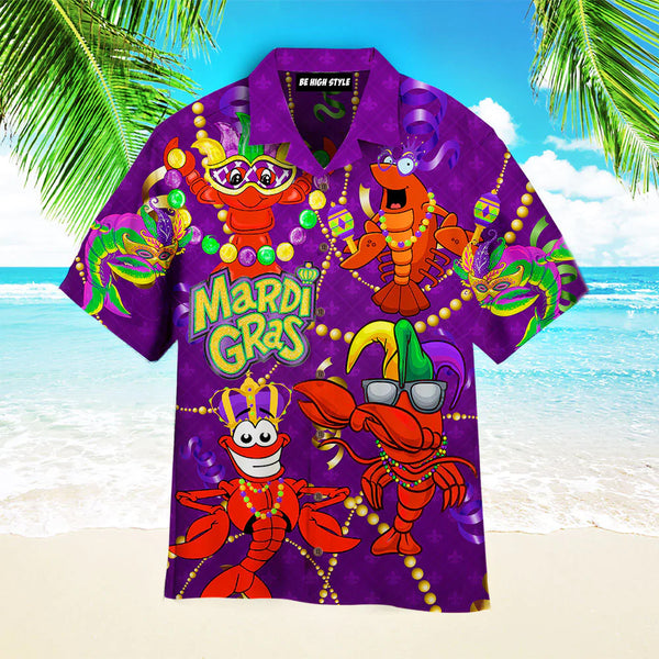 Crawfish Mardi Gras Aloha Hawaiian Shirt | HW3572